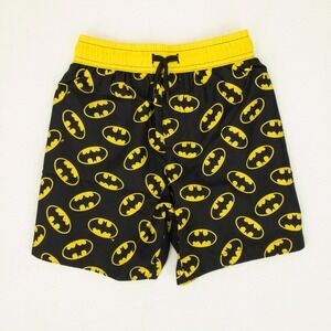 Batman Swim Trunks Kids Boys 4T Black Yellow UPF 50+ Quick Dry Mesh Briefs